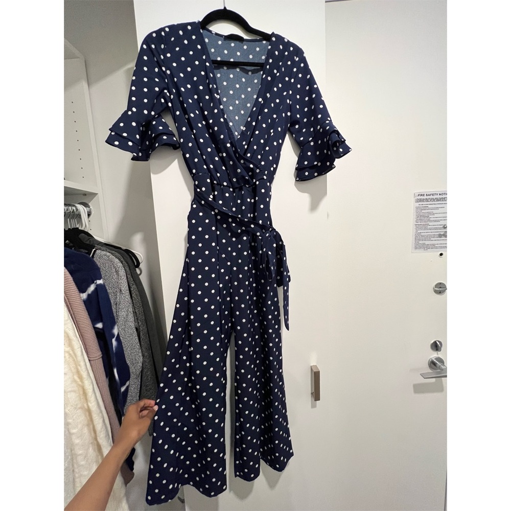 Trumpet Sleeve Wrap Jumpsuit